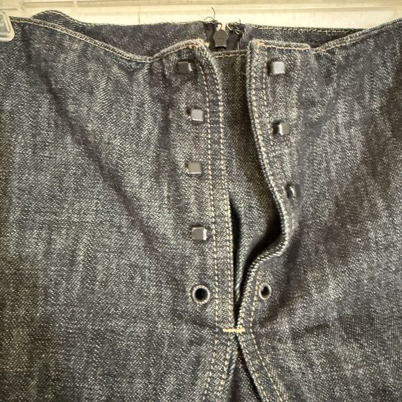 Gucci Denim Skirt with Lace-Up Front Detail Size 44 Dark Denim Missing Laces - Picture 9 of 13